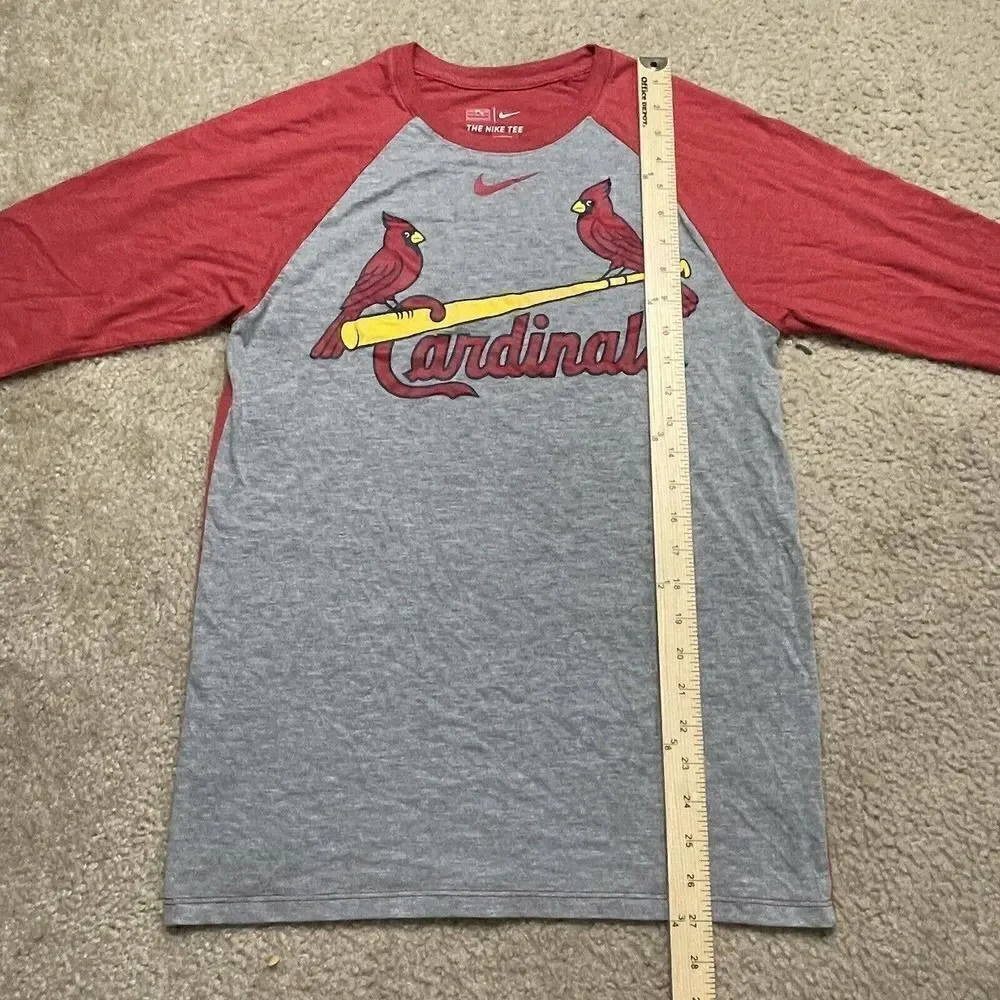 St. Louis Cardinals Nike Tee Small Nike Red Gray Baseball Raglan Tee MLB